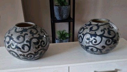 set decoratieve vaas Todo Mundo Barok zilver/grijs, Ophalen, Zilver, Decoratieobject, Steen/keramiek