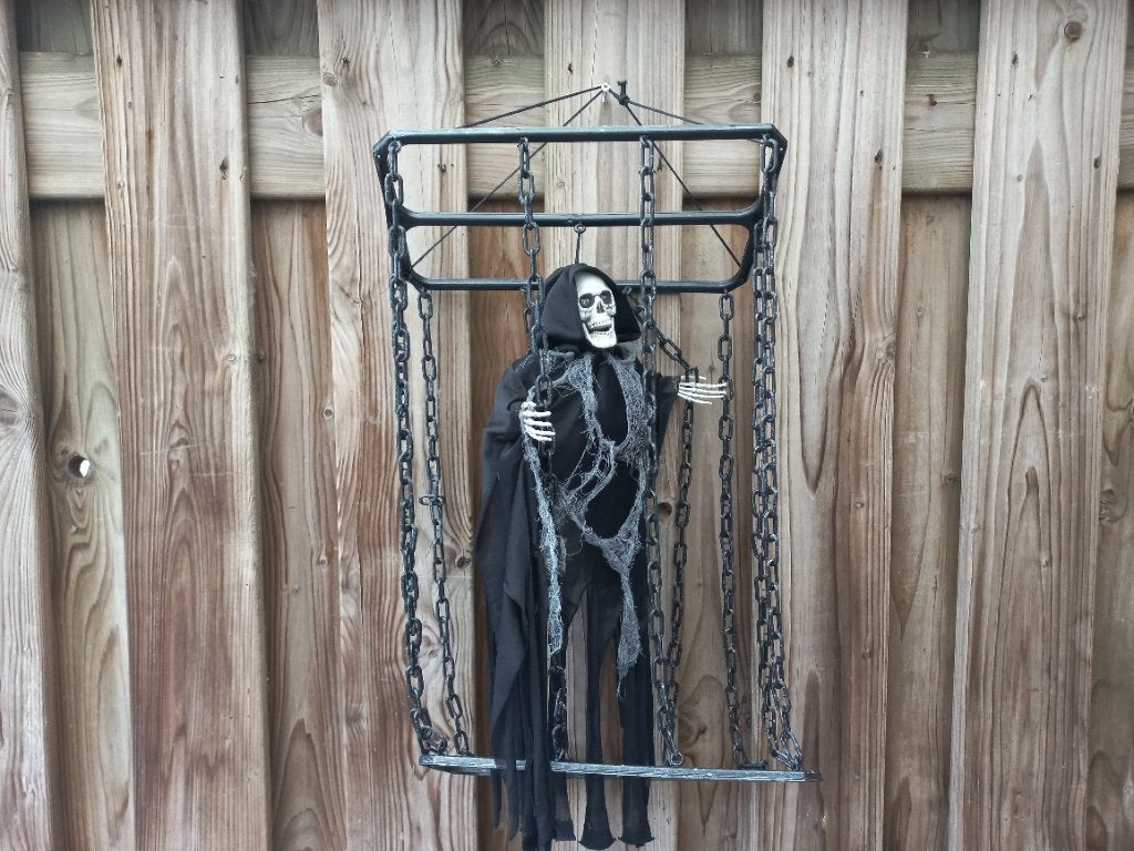 Halloween skelet in kooi, Ophalen, Gebruikt, Versiering, Halloween of Griezel