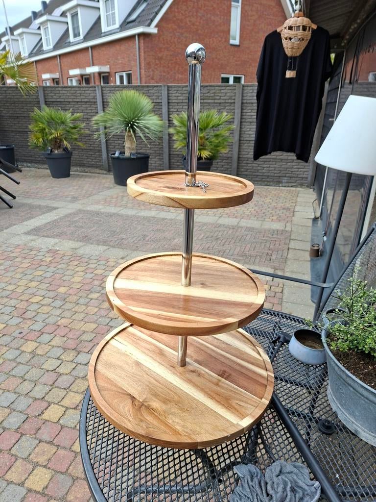 Etagere groot 3 laagste hout, Huis en Inrichting, Woonaccessoires | Etagères, Ophalen of Verzenden