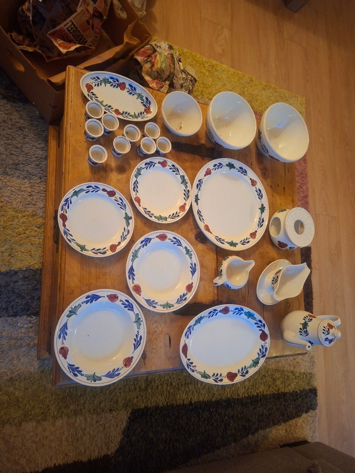 Boerenbont servies, Ophalen, Gebruikt, Aardewerk, Landelijk/Boerenbont