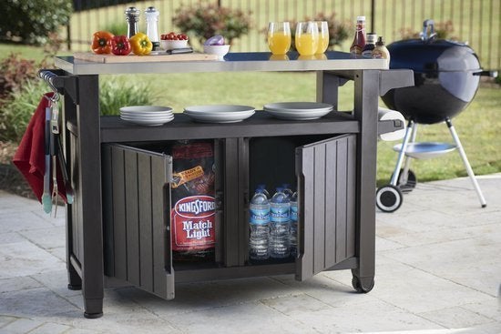 BBQ tafel Keter, Tuin en Terras, Buitenkeukens, Ophalen, Houtskool, Zo goed als nieuw, Keter