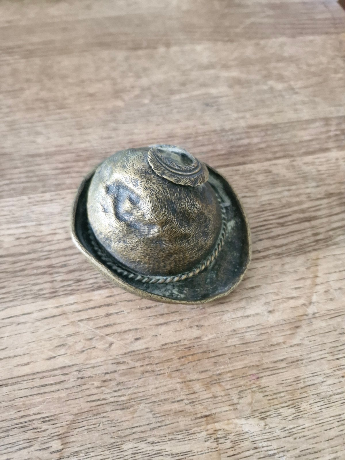Vintage bronzen hoedje - decoratief object, Ophalen of Verzenden