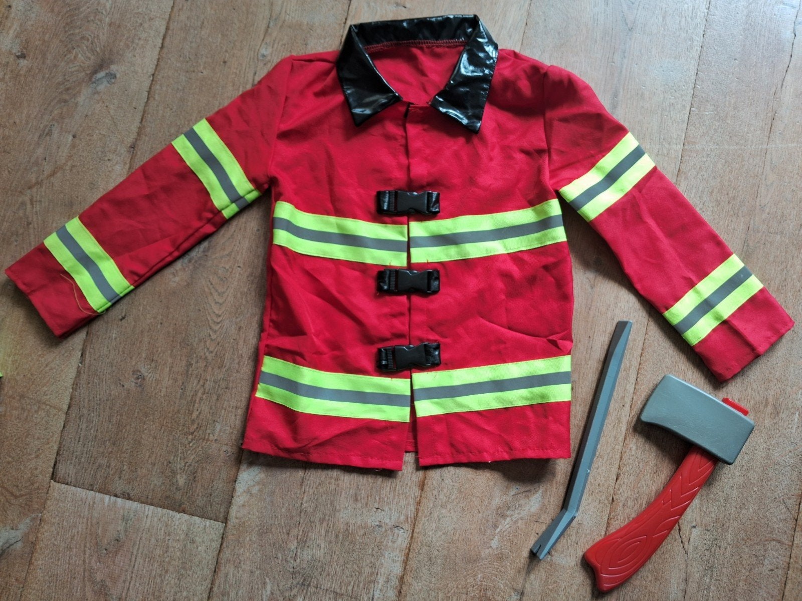 Brandweerman verkleedjas met accessoires (3-6 jaar), Ophalen of Verzenden, Zo goed als nieuw, Jongen of Meisje