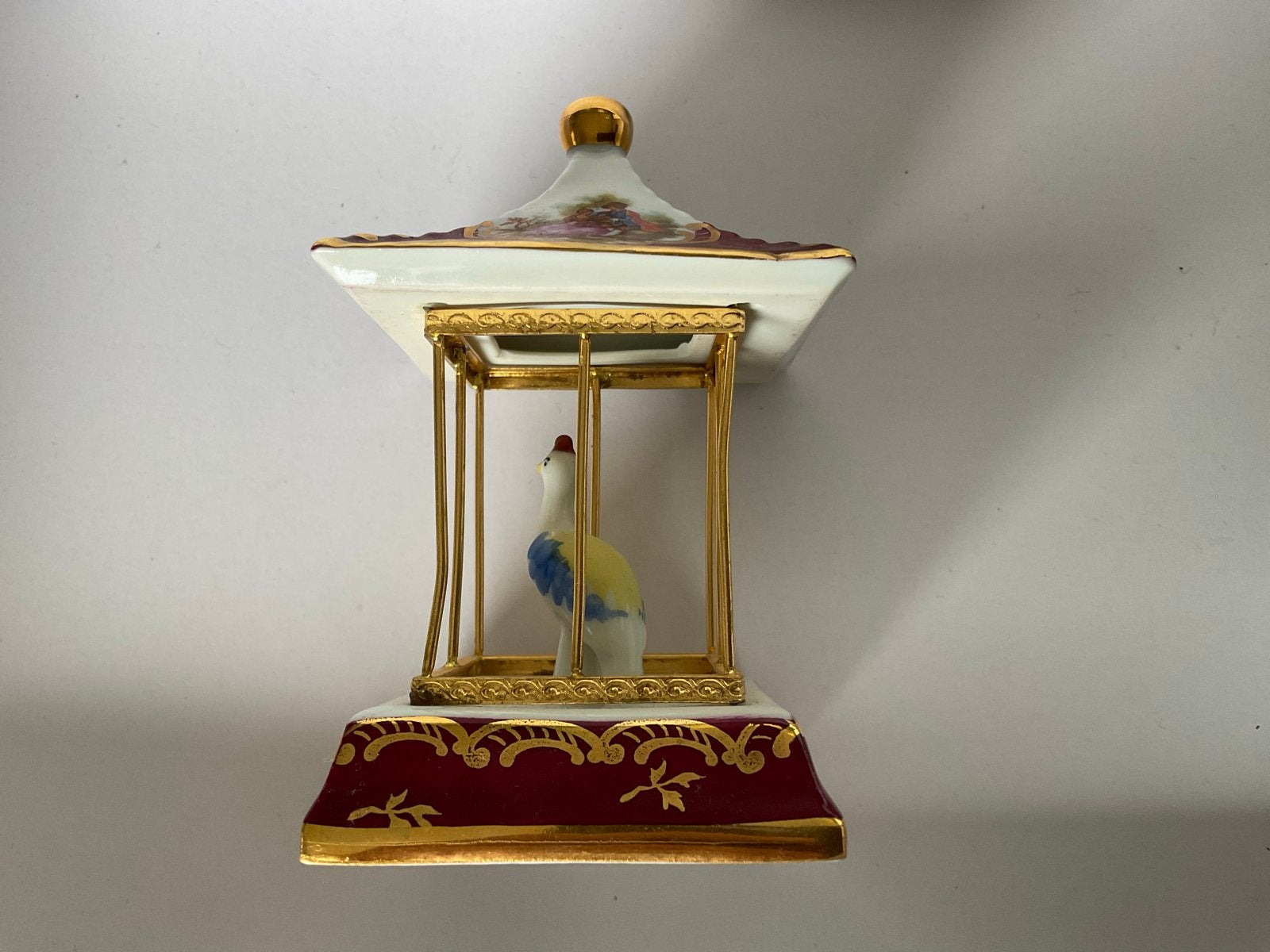 Goudville Limoges Porseleinen miniatuur Vogelkooitje, Ophalen of Verzenden