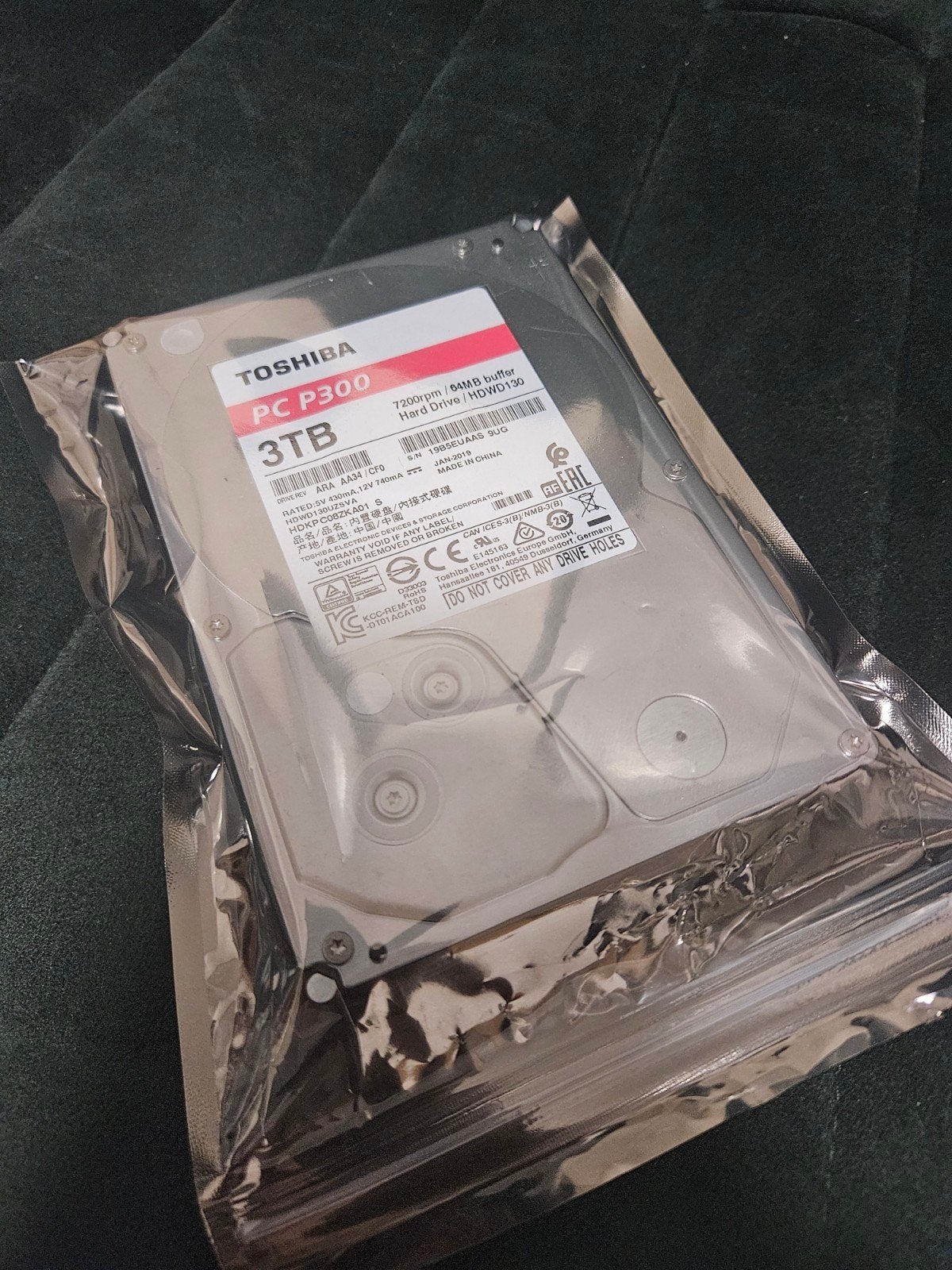 Toshiba PC P300 3TB 3.5 inch HDD - paar dagen gebruikt, Intern, Toshiba, Ophalen of Verzenden, Zo goed als nieuw