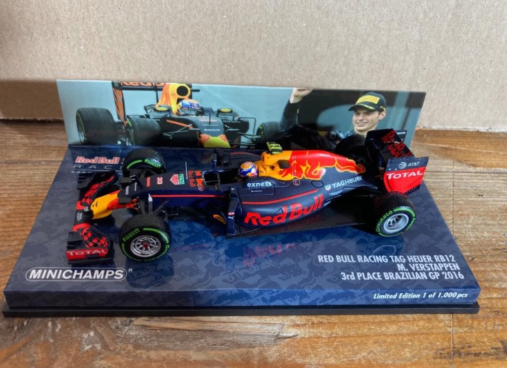Max Verstappen 1:43 3e plaats Brazilië GP 2016 Red Bull, Ophalen of Verzenden, Nieuw, Formule 1