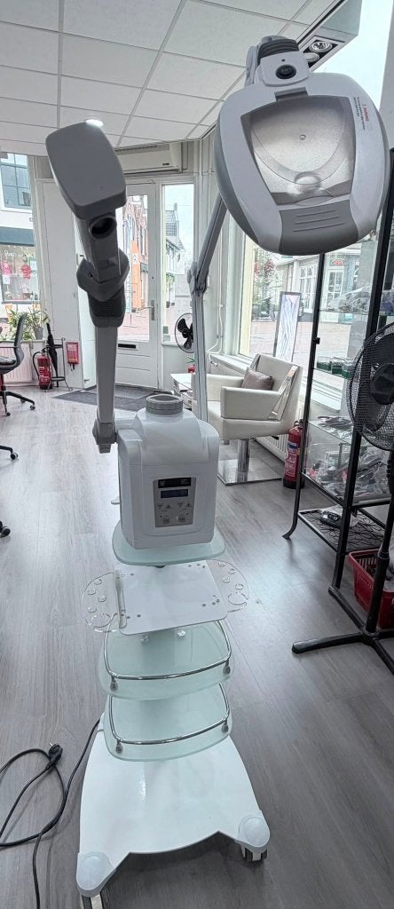 Professionele gezichtsstomer met loeplamp - F-300DT, Hobby en Vrije tijd, Vergrootglazen, Loepen en Loeplampen, Ophalen, Gebruikt