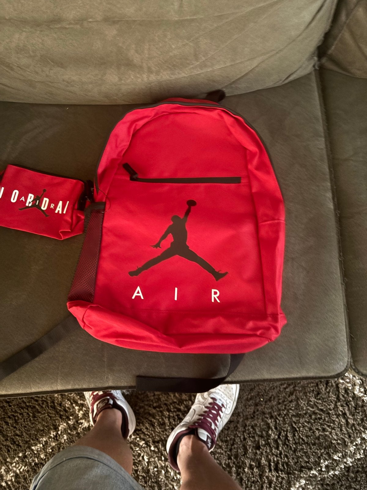 Nieuwe Jordan Air Rugzak Rood met Etui, 25 tot 40 cm, Nieuw, Ophalen of Verzenden, Overige merken