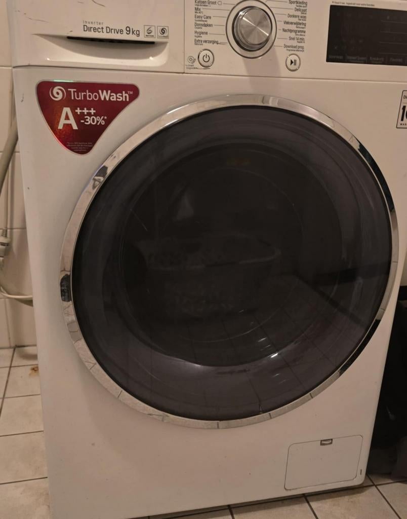 Wasmachine 9 kg LG, Witgoed en Apparatuur, Was-droogcombinaties, 6 tot 8 kg, Ophalen, 85 tot 90 cm