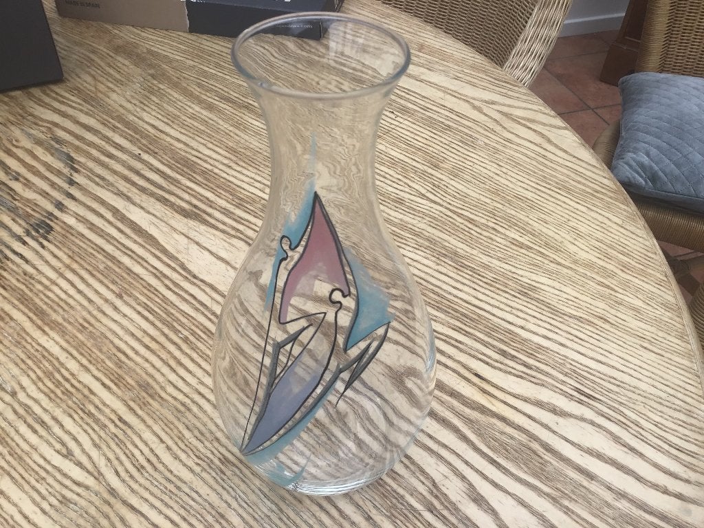 Glazen vaas hand gedecoreerd, Ophalen