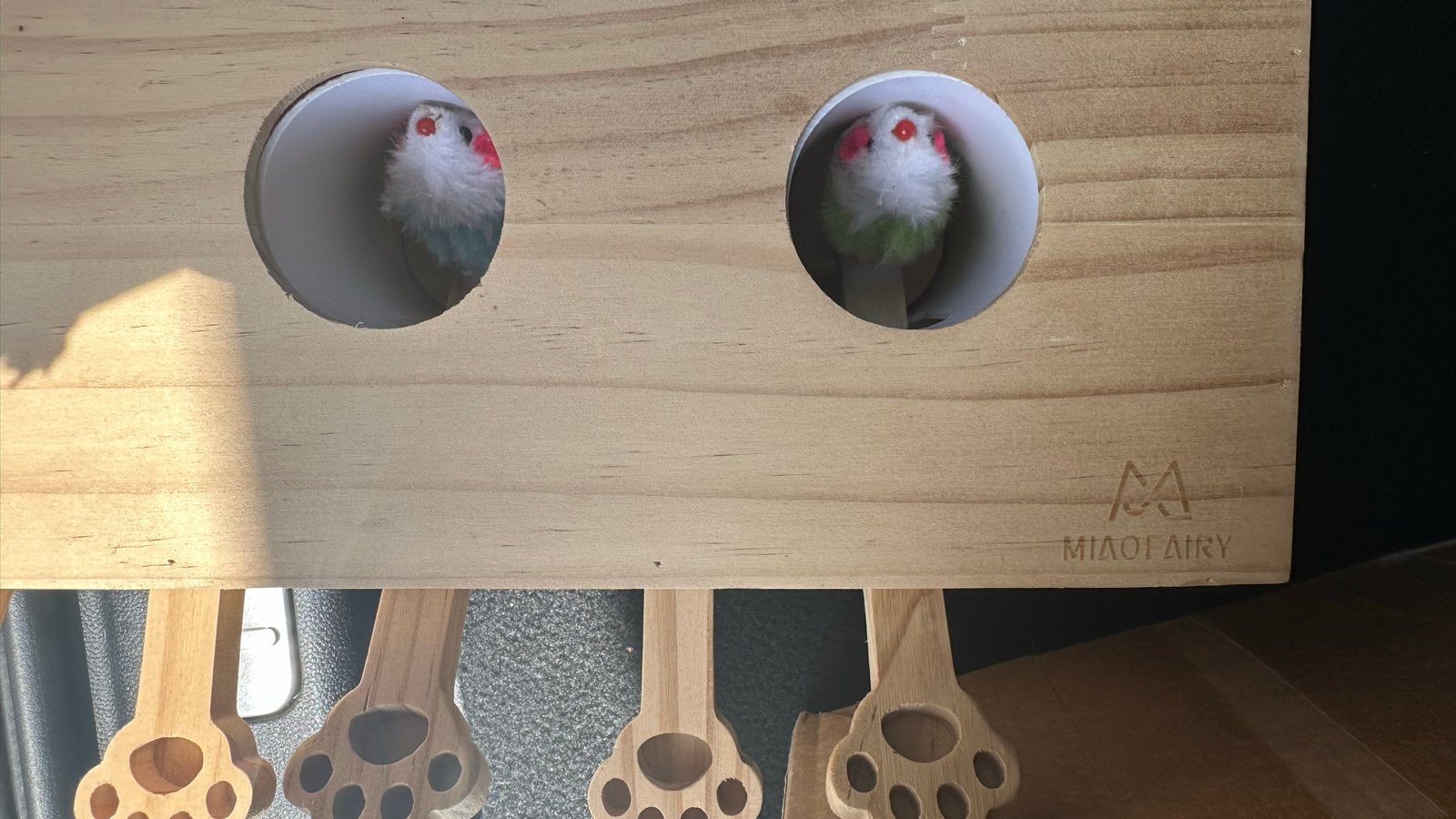 Interactieve houten "Whack-a-Mole" kattenspeelgoed, Dieren en Toebehoren, Ophalen of Verzenden, Gebruikt