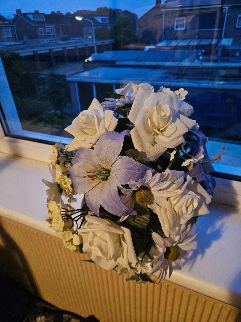 Mooie kunstbloemen en fruit zoeken een nieuw thuis, Ophalen, Binnen, 40 cm, Gebruikt