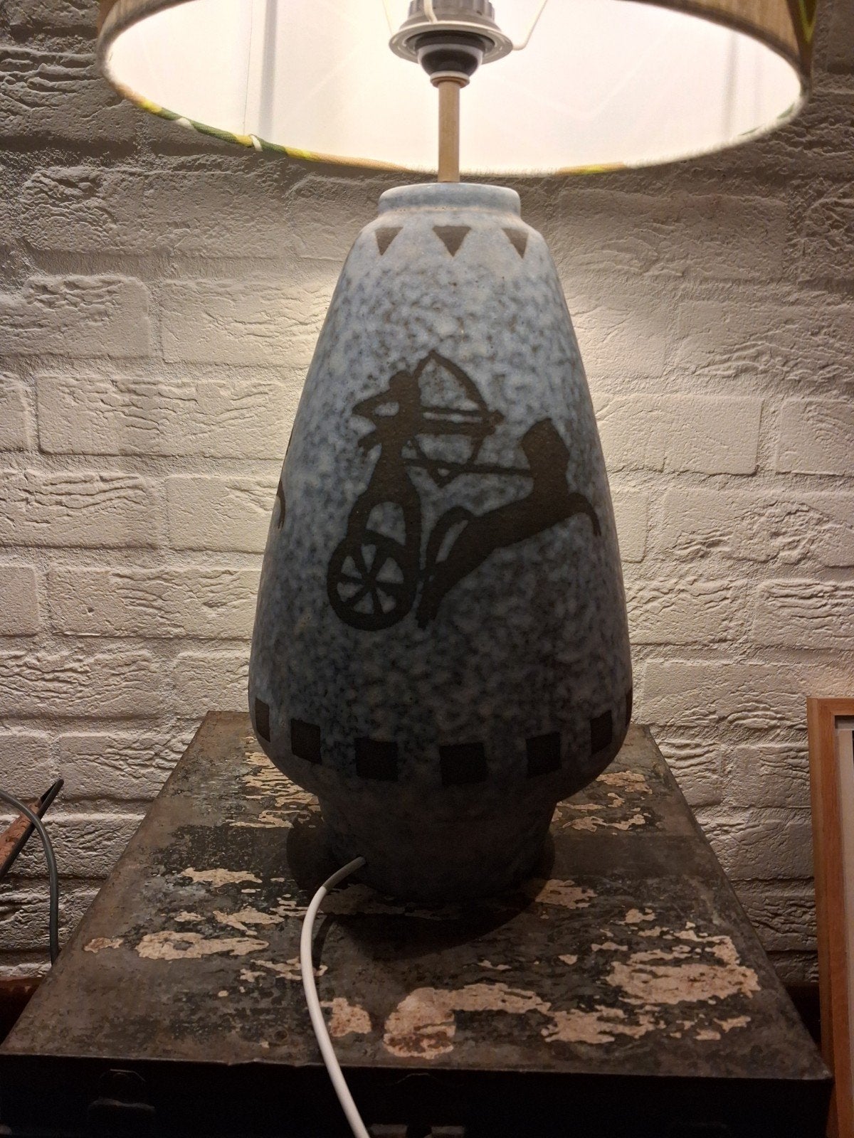 Vintage La Meuse vloerlamp met nieuwe bekabeling, Keramiek, Vintage, Zo goed als nieuw, Minder dan 100 cm