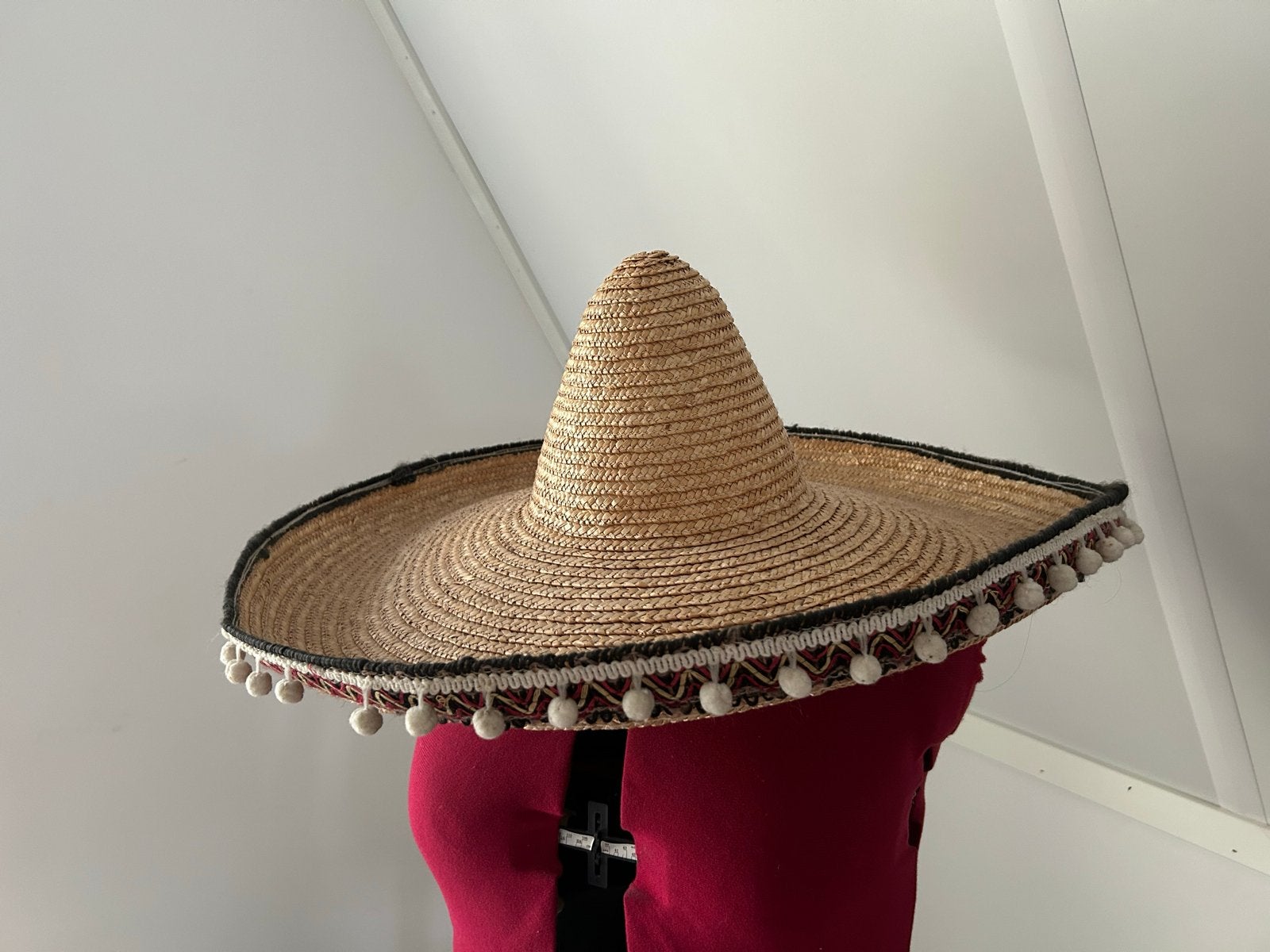 Sombrero Strohoed met Pompons - Feestelijke Mexicaanse Hoed, Ophalen, Gebruikt