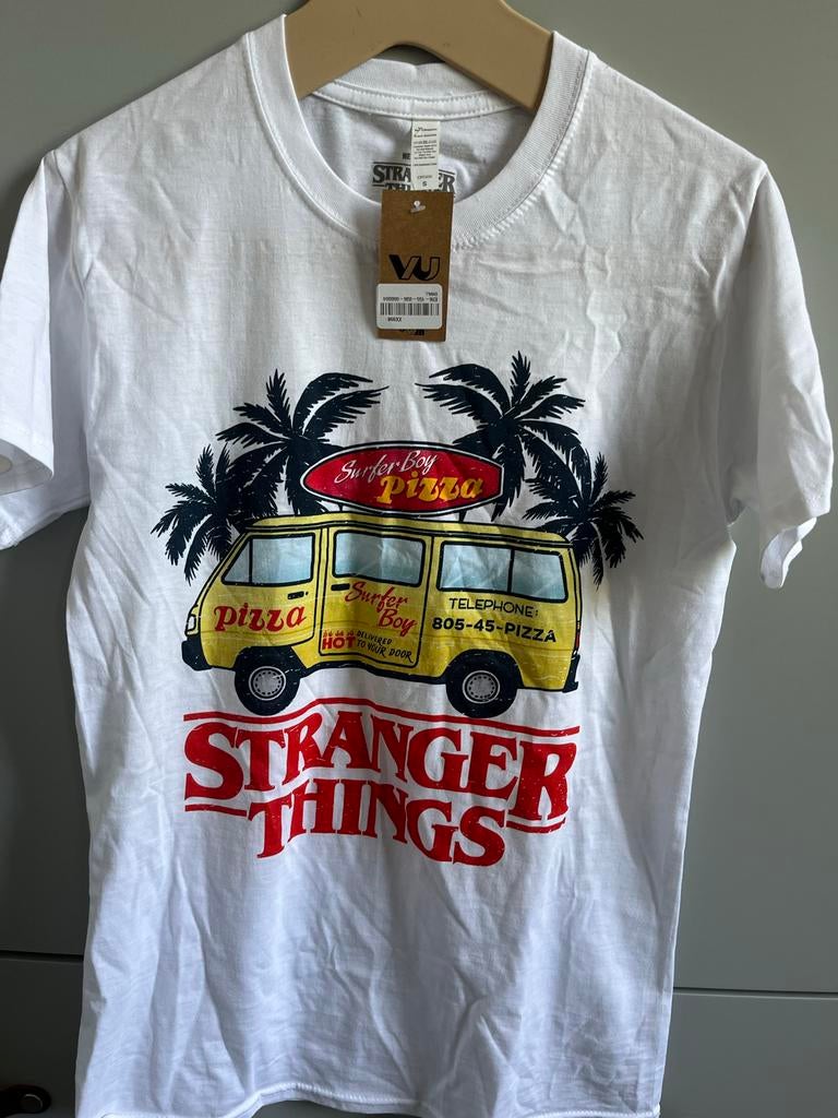 Stranger Things Surfer Boy Pizza T-shirt - Nieuw, Ophalen, Nieuw, Maat 46 (S) of kleiner, Wit
