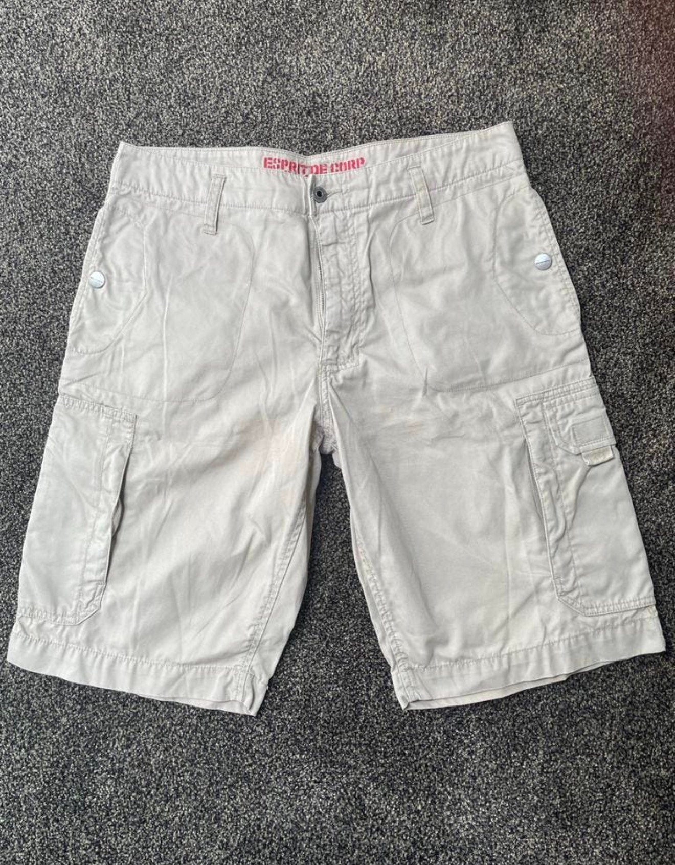 Esprit de Corp Ranger Fit Cargo Short - Beige, Ophalen of Verzenden, Zo goed als nieuw, Maat 52/54 (L), Beige