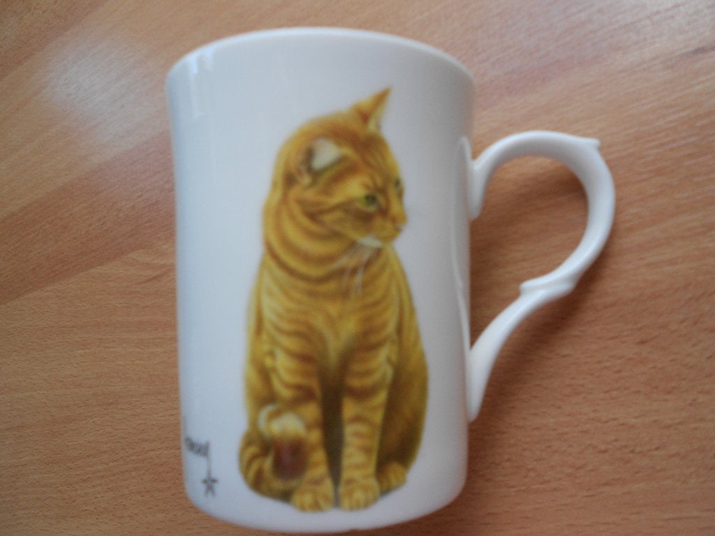 Beker Joris van Franciens katten, Huis en Inrichting, Keuken | Servies, Gebruikt, Kop(pen) en/of Schotel(s), Overige stijlen, Porselein
