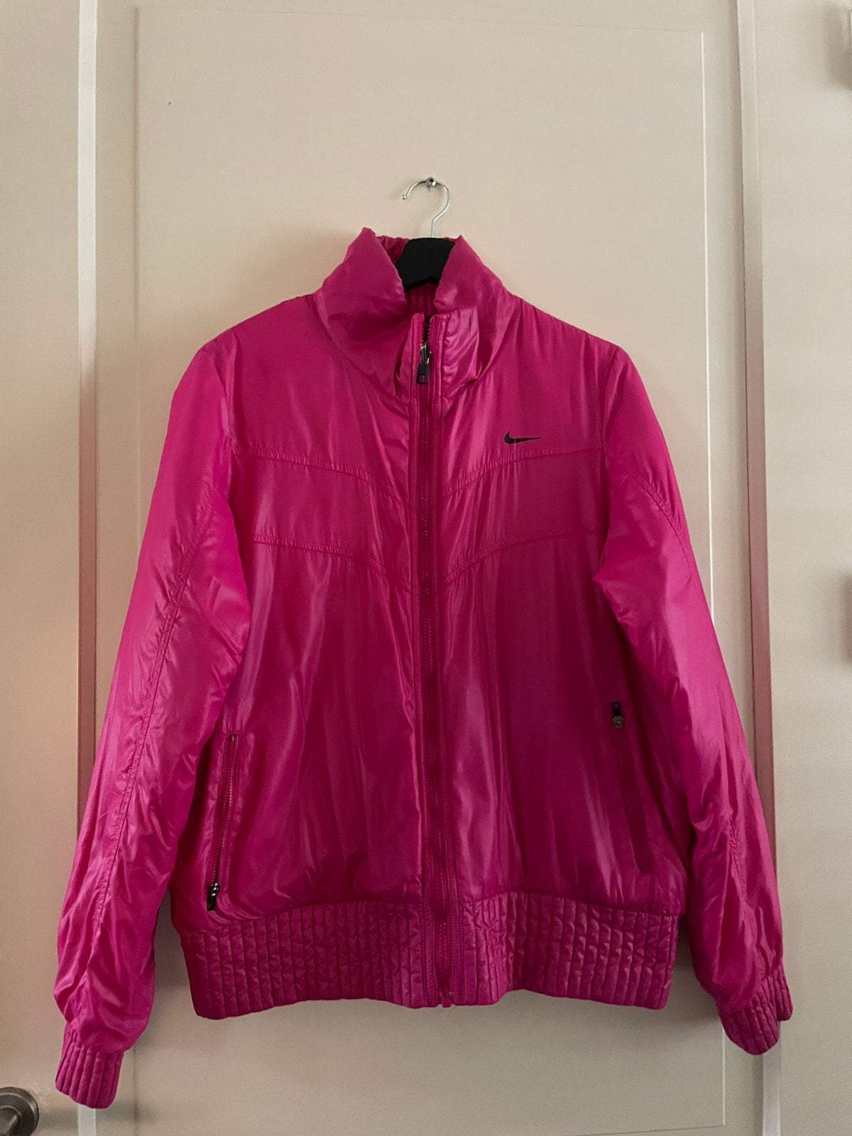 Nike Reversible jas- Felle Roze & Schotse Ruit/ maat M/L, Ophalen of Verzenden, Zo goed als nieuw, Roze