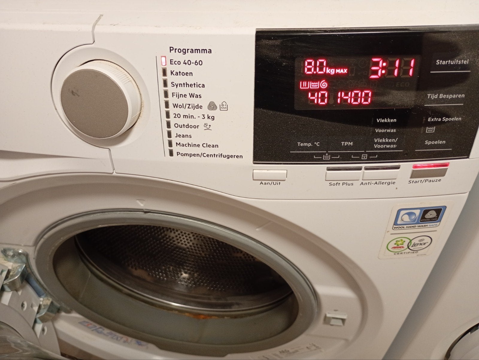 te koop wasmachine en droger AEG, Ophalen, 1200 tot 1600 toeren, 85 tot 90 cm