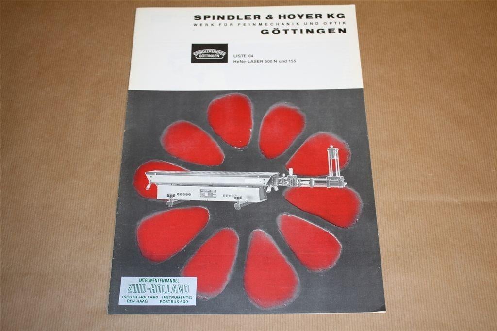 Spindler & Hoyer - HeNe-Laser 500N und 155 - 1974, Boeken, Ophalen of Verzenden, Zo goed als nieuw, Bouwkunde