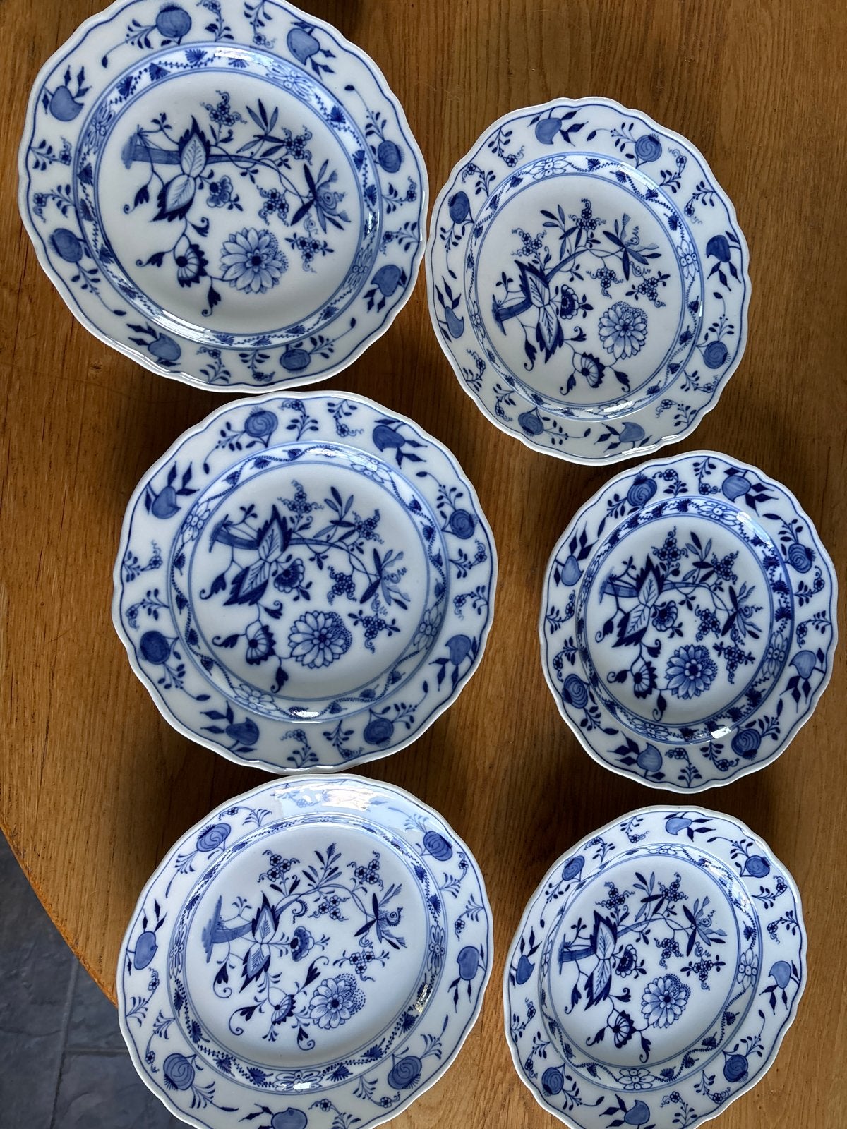 Set van 6 Blauw Saksisch porseleinen borden, Ophalen of Verzenden