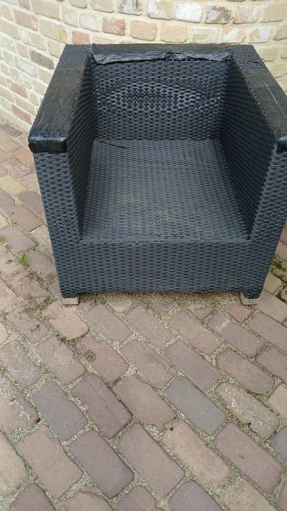 tuinset wicker, Tuin en Terras, Ophalen, 4 zitplaatsen, Gebruikt, Loungeset