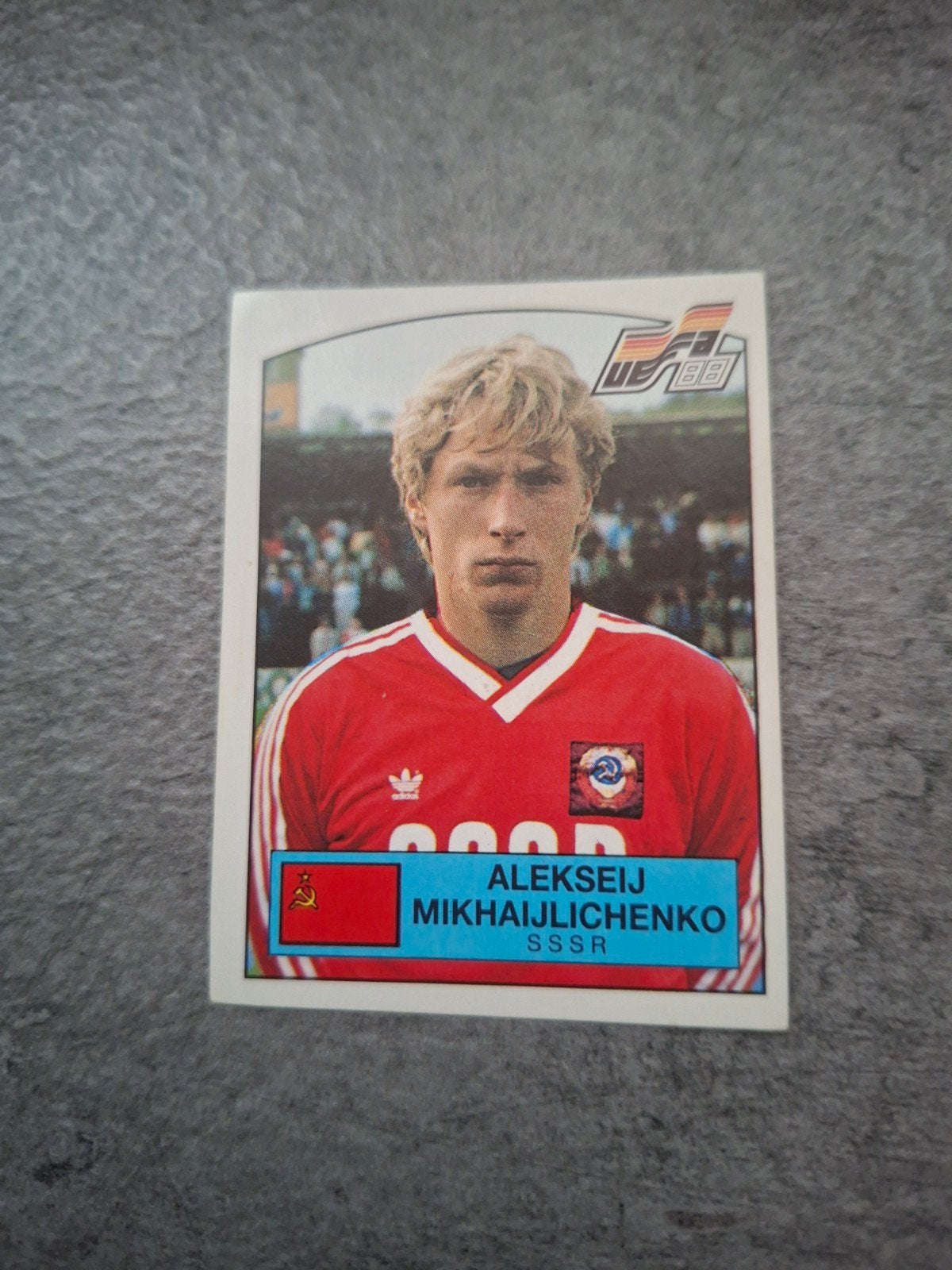 Panini Euro 88 Duitsland. Alekseij Mikhaijlichenko SSSR., Ophalen of Verzenden, Zo goed als nieuw, Sticker