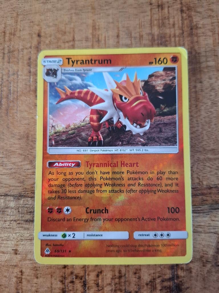 Tyrantrum 69/131 Reverse holo, Ophalen of Verzenden, Gebruikt, Losse kaart, Foil