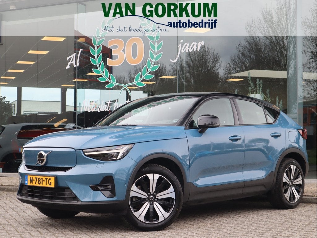 Volvo C40 Recharge Twin Intro Edition 78 kWh SOH 90.6% Navi, 34 min, Stof, Blauw, Origineel Nederlands