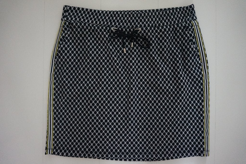 Street One korte rechte rok stretch blauw / zwart mt 42 / L, Blauw, Ophalen of Verzenden, Zo goed als nieuw, Boven de knie