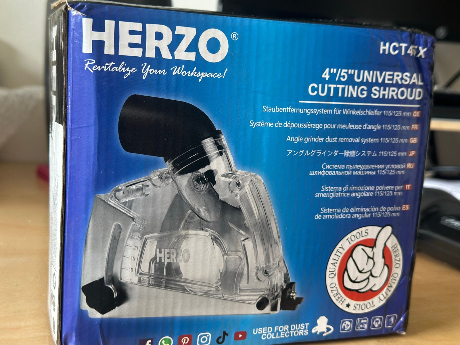 HERZO Universele Afzuigkap voor Haakse Slijper 115/125mm, Ophalen of Verzenden, Nieuw