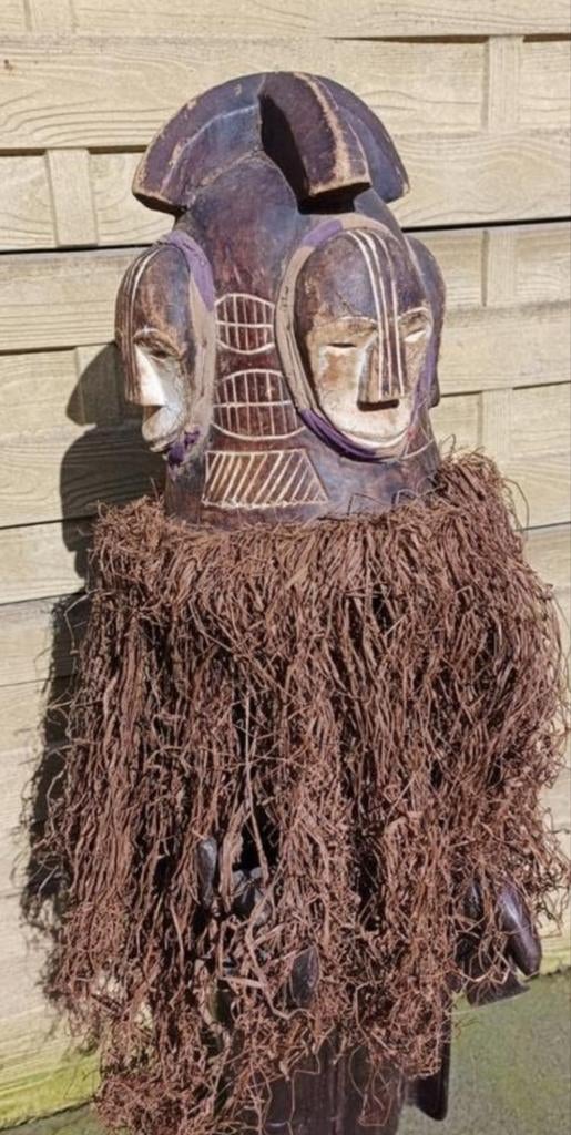 Afrikaanse tribale kunst hoofdtooi met gezichten, Antiek en Kunst, Kunst | Niet-Westerse kunst, Ophalen of Verzenden