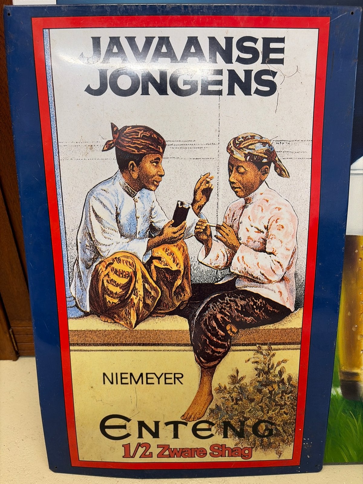 Vintage Javaanse Jongens reclamebord - Niemeyer, Reclamebord, Nieuw, Ophalen of Verzenden, X