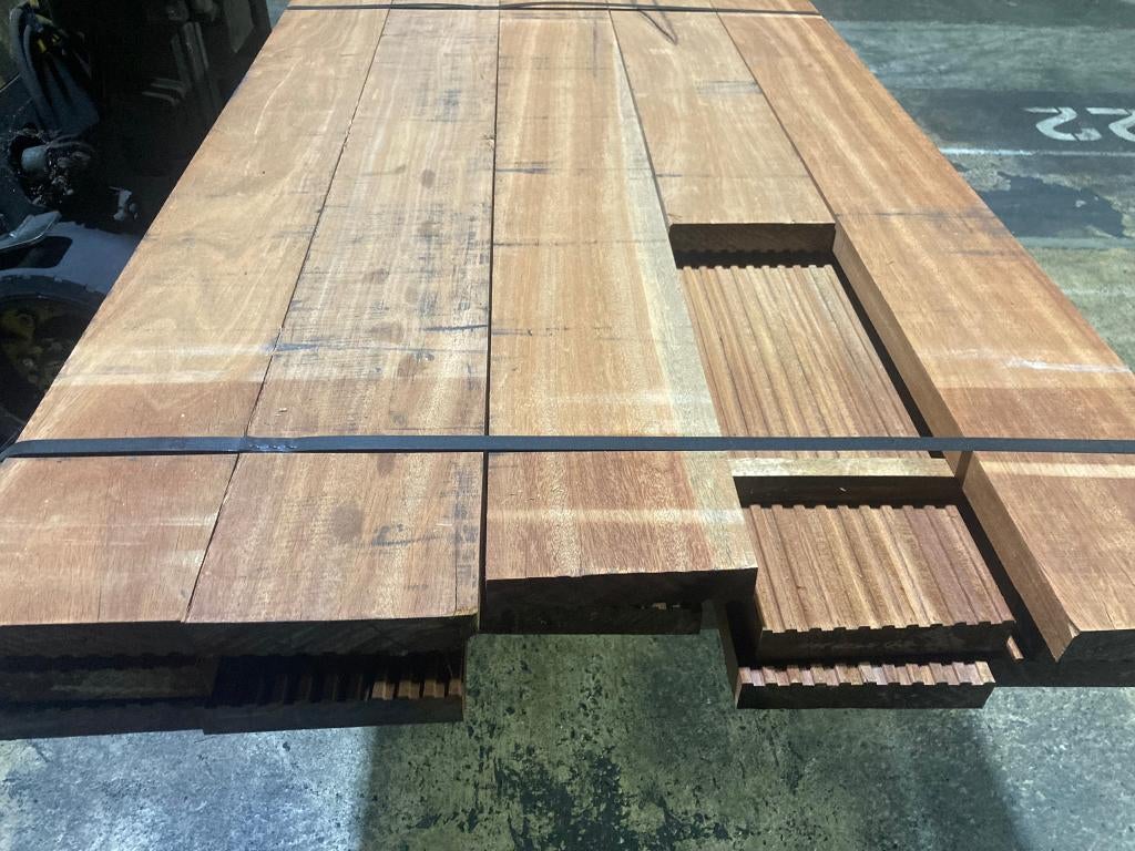 vlonderplanken-planken-Hardhout-Angelim Vermelho-57x190mm, Ophalen, Nieuw, Hout