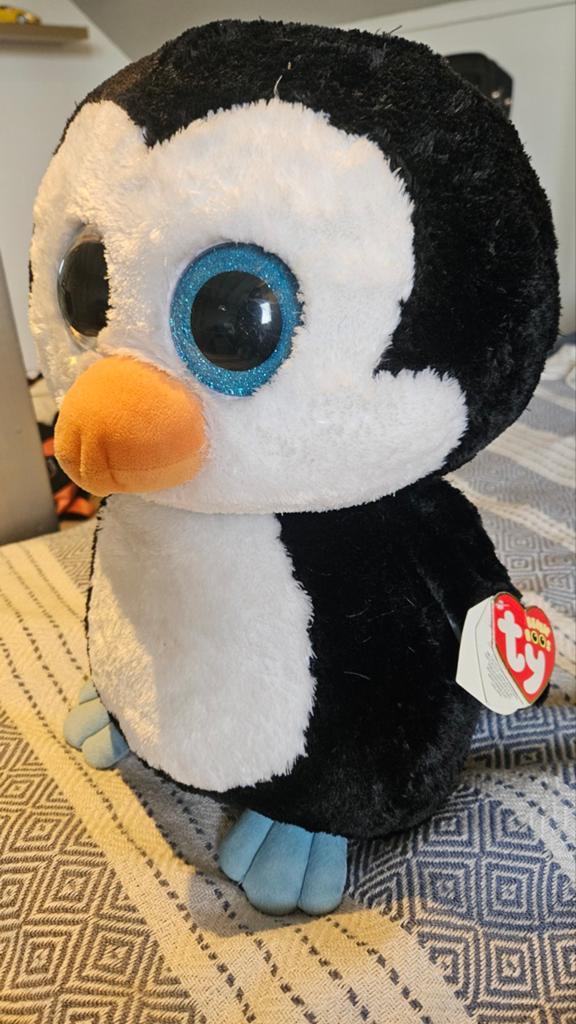 Ty Beanie Boo Waddles Pinguïn Knuffel - Zo goed als nieuw, Ophalen, Pinguïn, Overige karakters, Zwart