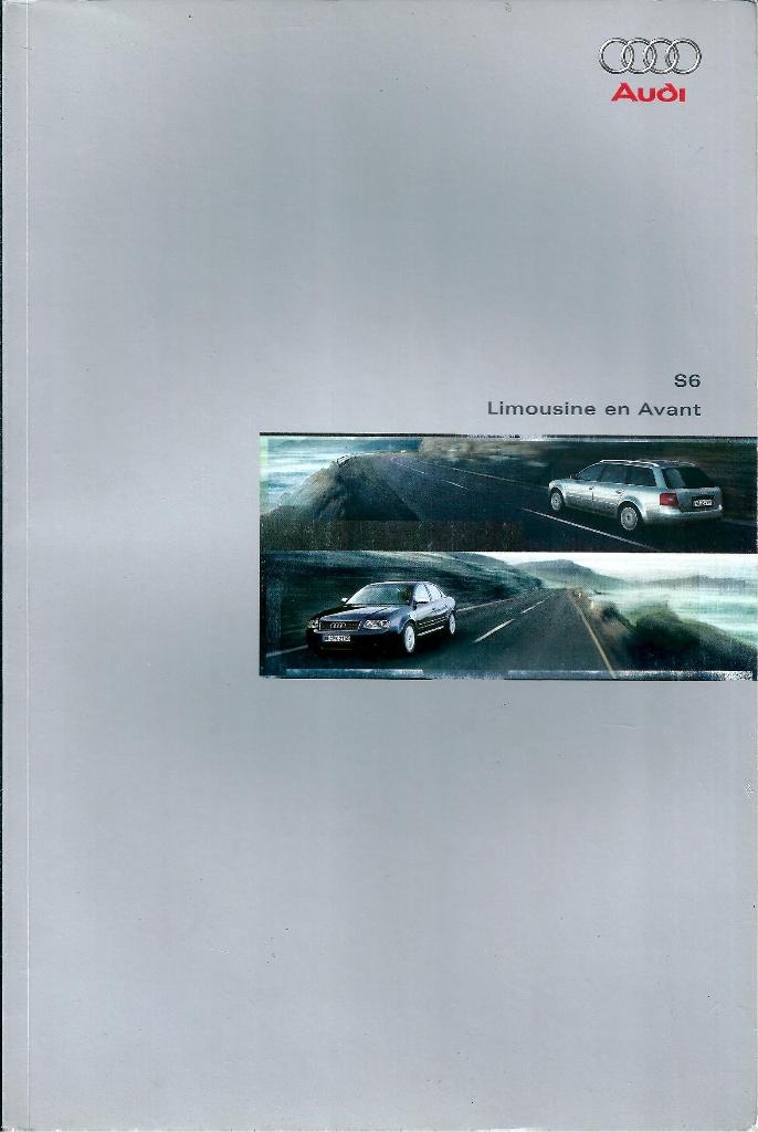 Brochure Audi S6 Limousine en Avant 1999, Ophalen of Verzenden, Gelezen, Audi