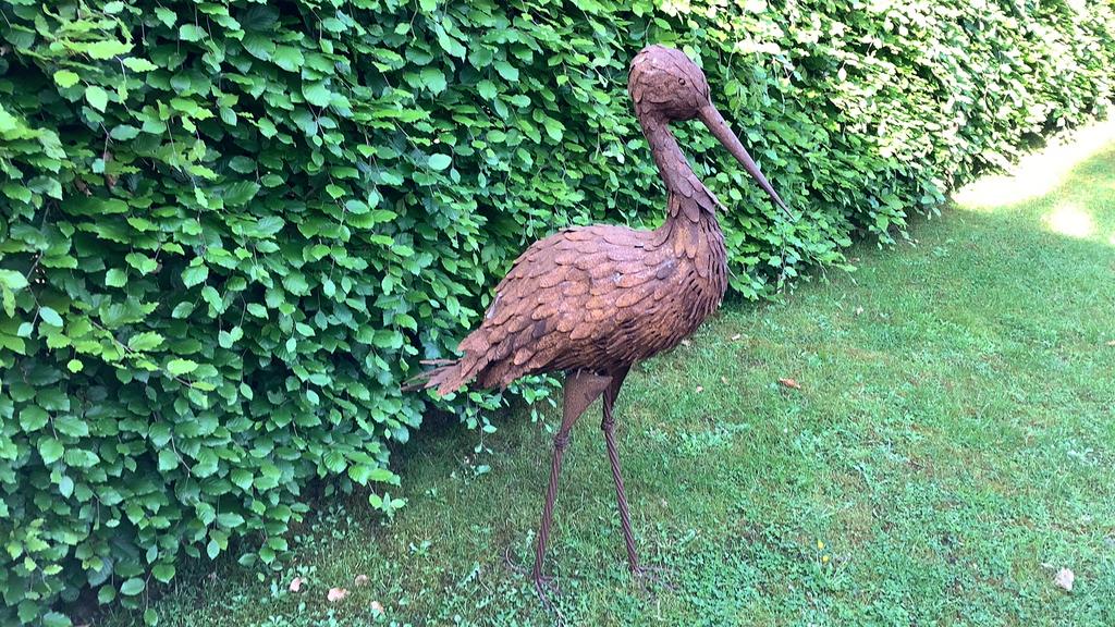 Tuin ooievaar, Ophalen of Verzenden, Zo goed als nieuw, Metaal, Dierenbeeld