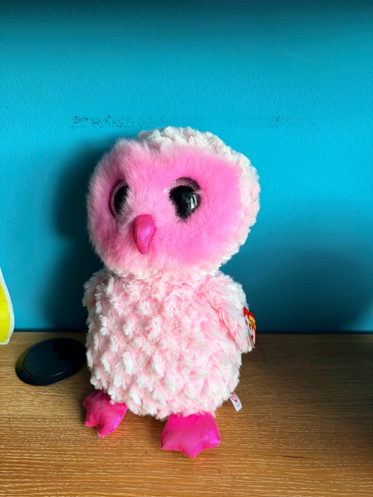 Roze Ty knuffel uil - 24cm, Kinderen en Baby's, Overige typen, Ophalen of Verzenden, Middelgroot (20 tot 80 cm), Roze