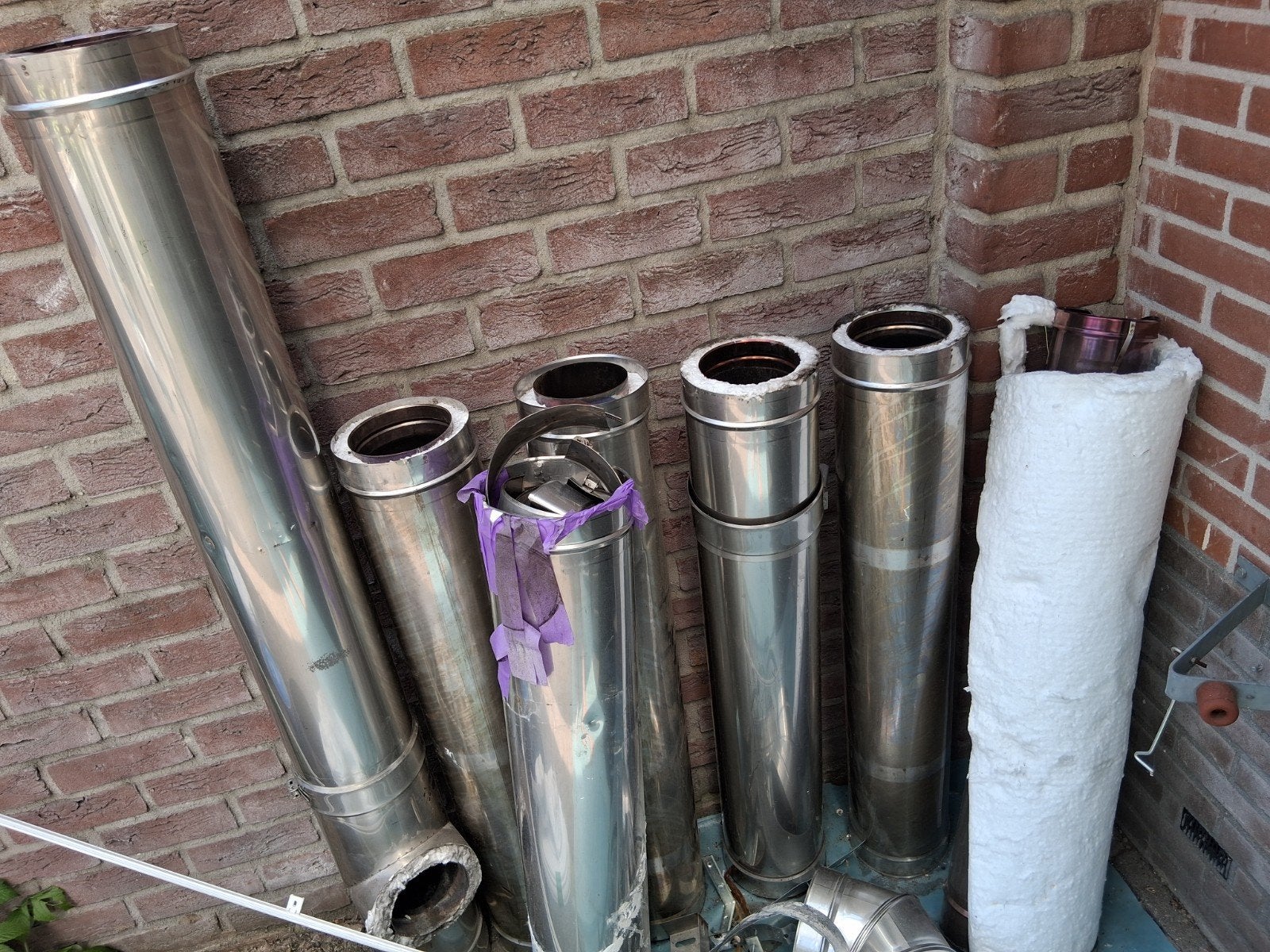 Dubbelwandige kachelpijp, minstens 7 meter, Ophalen, Rvs, Minder dan 2 meter, 80 mm of meer