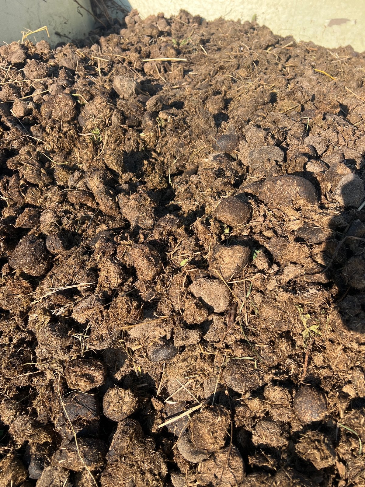 Verse paardenmest voor uw tuin, Ophalen, Mest