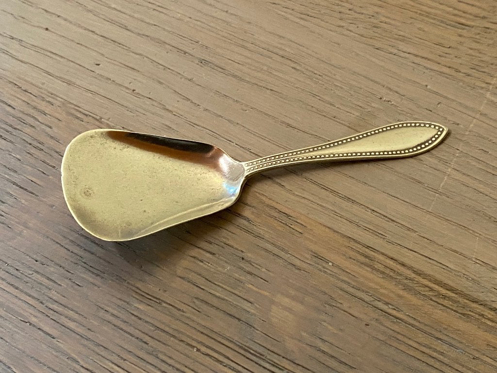 Verzilverd Amefa Amero suikerschepje Parelrand 1935, Ophalen of Verzenden
