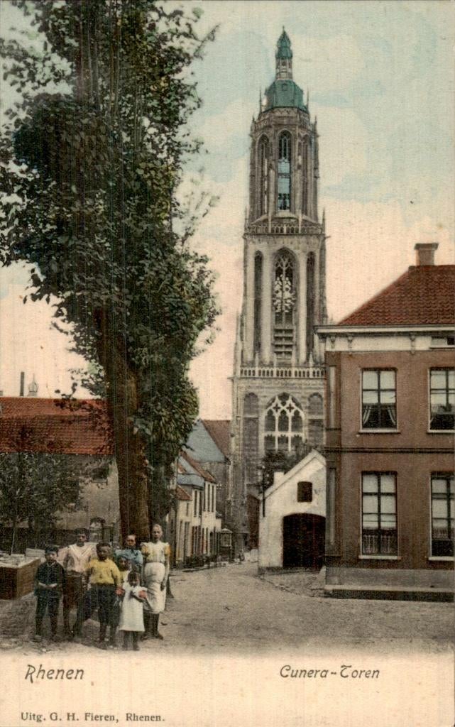 Rhenen - Cunera-Toren - Straatzicht, Ophalen of Verzenden, Voor 1920, Ongelopen, Utrecht
