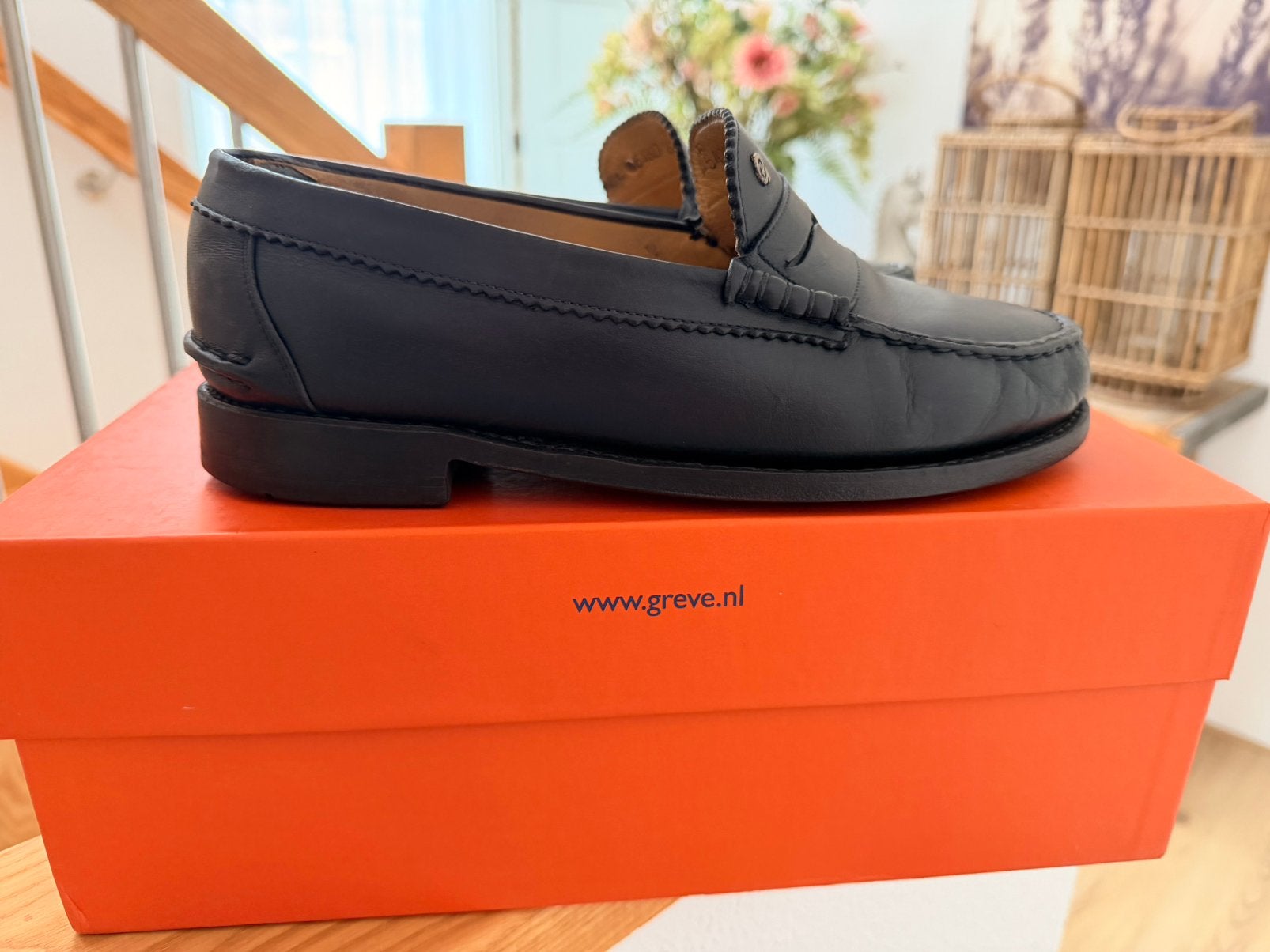 Greve instappers, blauw, maat 40,5, Kleding | Heren, Schoenen, Blauw, Gedragen, Loafers, Ophalen