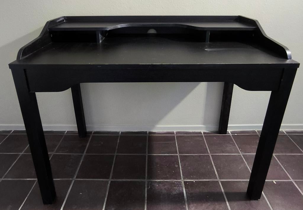 Ikea Gustav bureau zwartbruin - 110x60x85(74) cm, Ophalen, Gebruikt