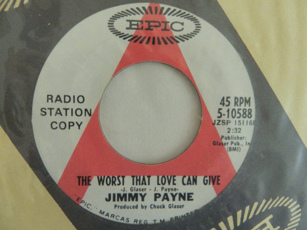 Single Jimmy Payne - The Worst That Love Can Give - Promo, 7 inch, Ophalen of Verzenden, Zo goed als nieuw, Country en Western