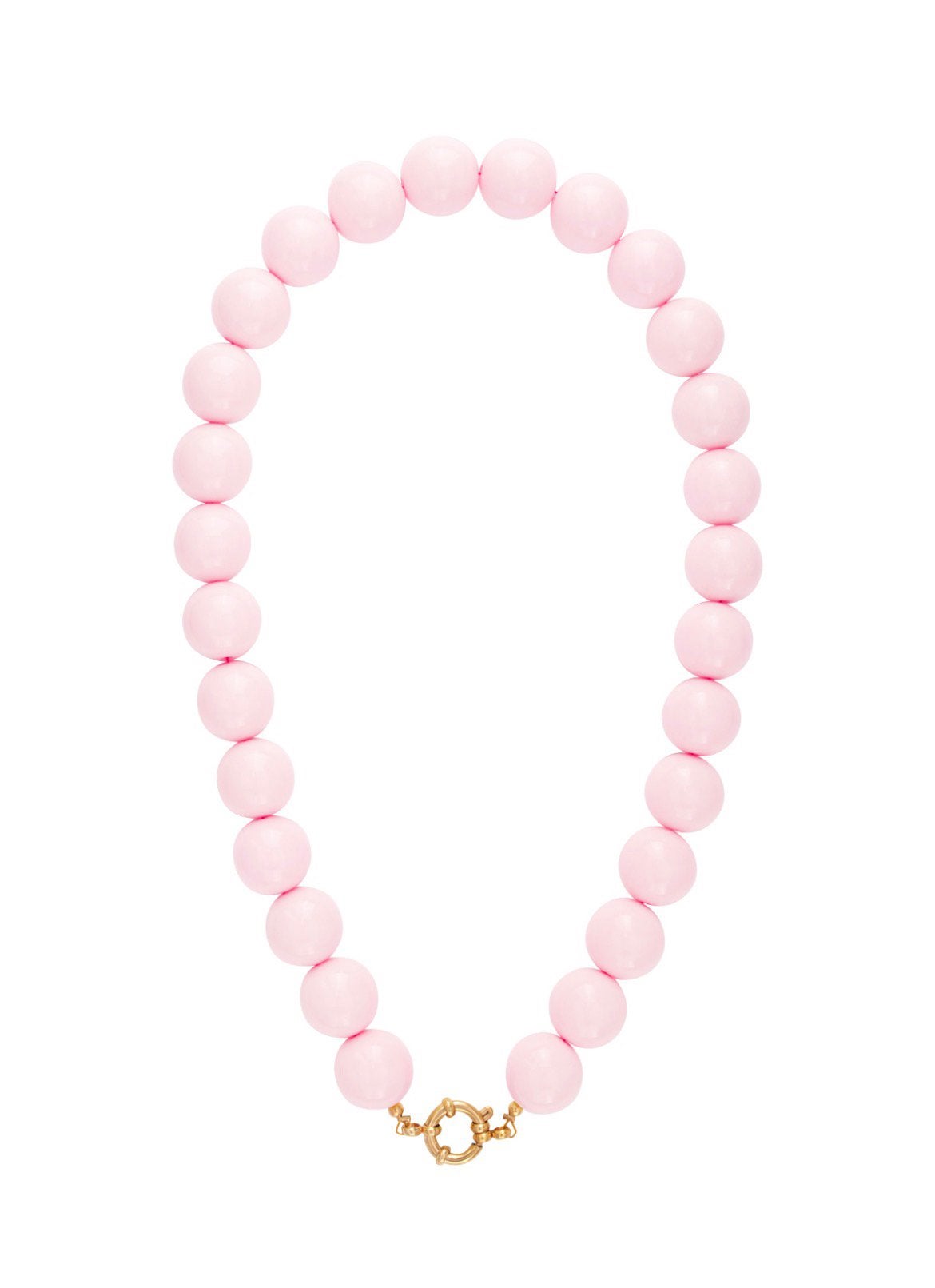 Kralen ketting stainlessteel en waterproof, Sieraden, Tassen en Uiterlijk, Kettingen, Ophalen of Verzenden, Nieuw, Roze, Overige materialen