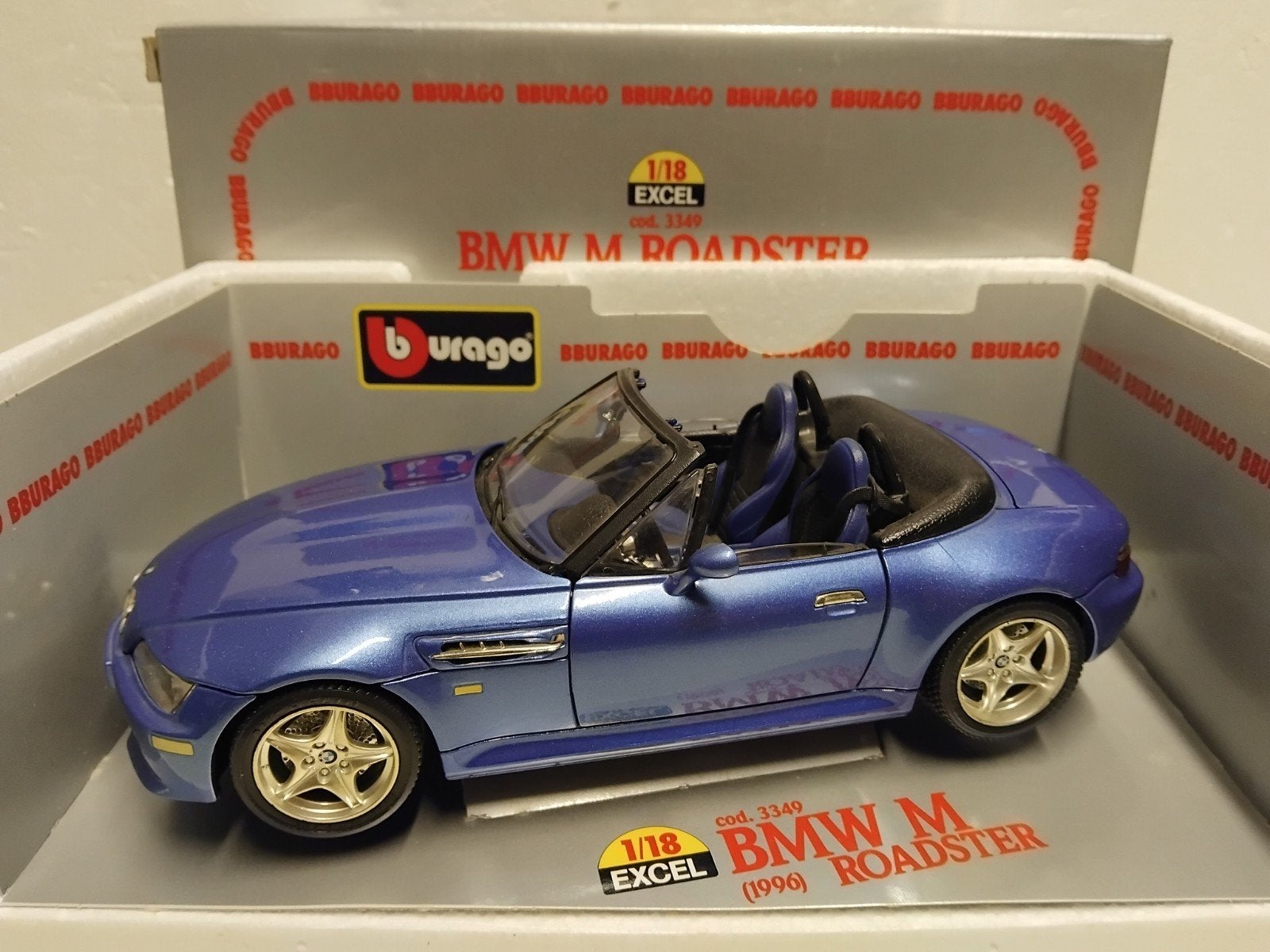 BMW Z3 M Roadster blauw cabriolet Bburago metal 1:18 KRD, Hobby en Vrije tijd, Modelauto's | 1:18, Ophalen of Verzenden, Zo goed als nieuw