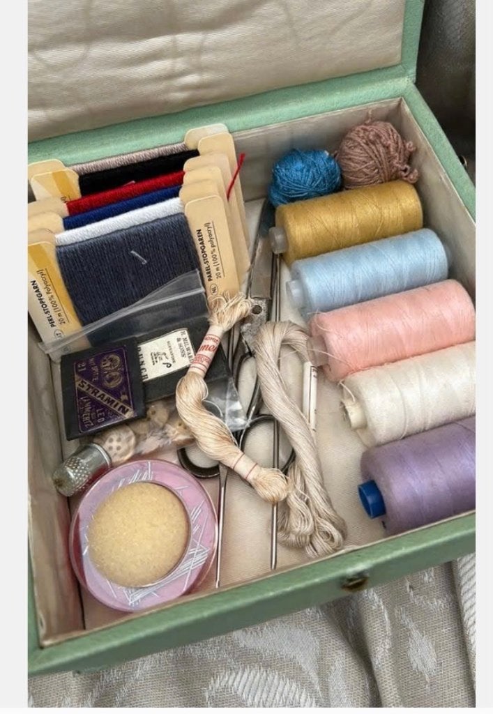 Vintage naai doos vol met spullenv, Ophalen of Verzenden