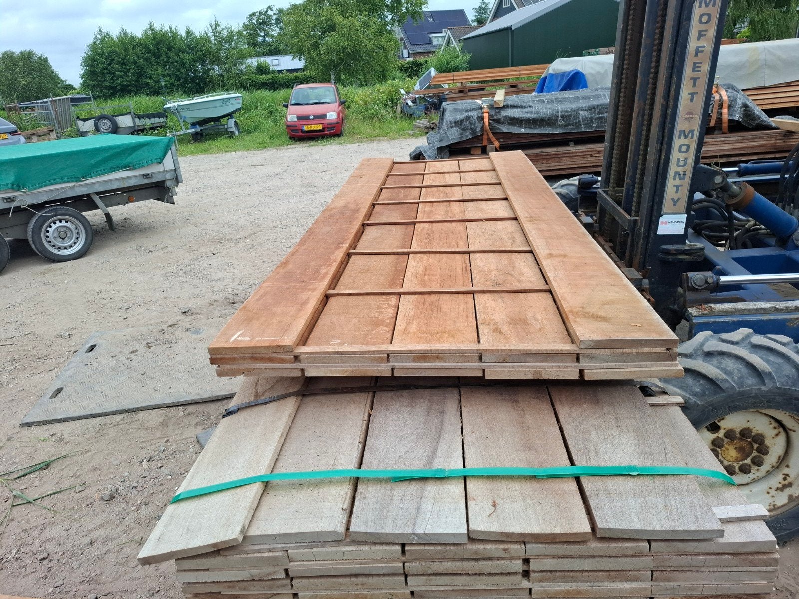 12 st hardhout beschoeiing planken 250x20 bezorgen mo, Ophalen, Planken, Nieuw, Hardhout