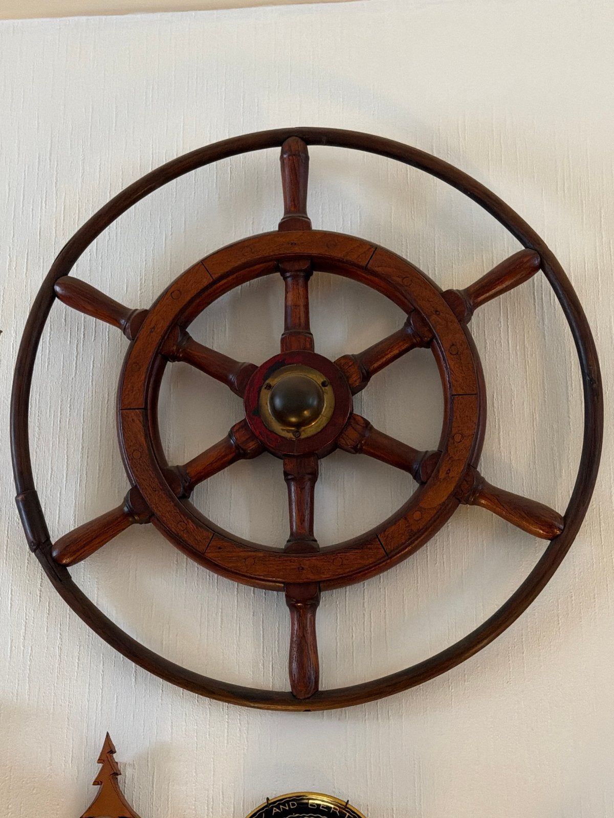 Antiek Houten Scheepsroer - Decoratief Stuurwiel, Ophalen, Gebruikt, Overige typen